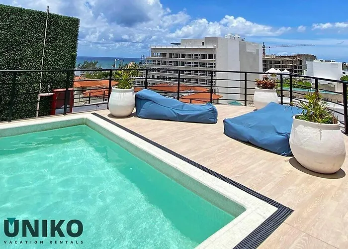 1 Block To The 2br 6pax Rooftop Pool King Bed Apartment Playa del Carmen