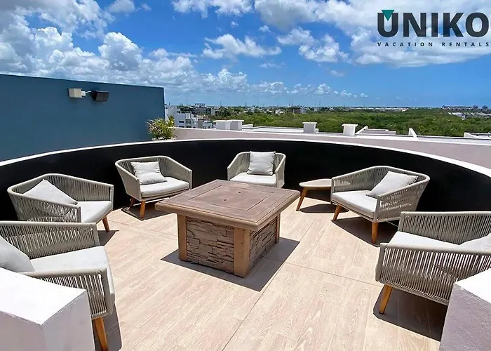 1 Block To The 2br 6pax Rooftop Pool King Bed Playa del Carmen